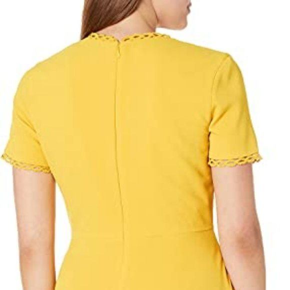 Dress The Population Dominique Fit & Flare Dress in Yellow (XXL) - Picture 3 of 11